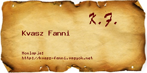 Kvasz Fanni névjegykártya