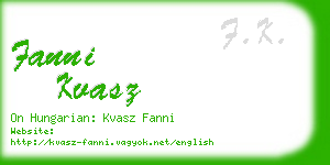 fanni kvasz business card